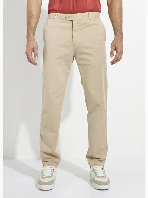 Pantalon chino droit toile coton stretch - Afibel - Kiabi