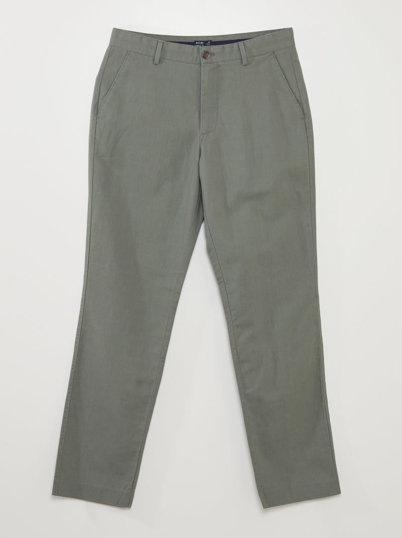 Pantalon chino droit Vert - Kiabi