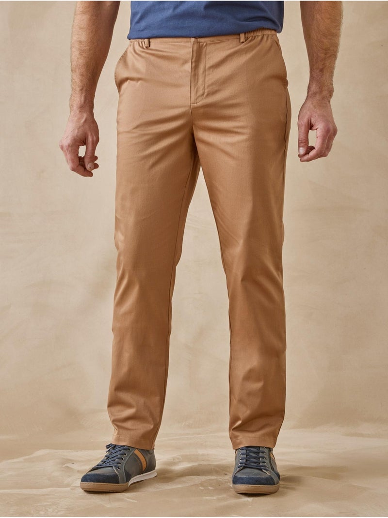 Pantalon chino élastiqué côtés - DAXON Camel - Kiabi