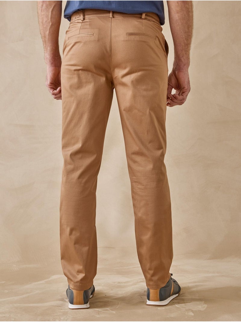 Pantalon chino élastiqué côtés - DAXON Camel - Kiabi