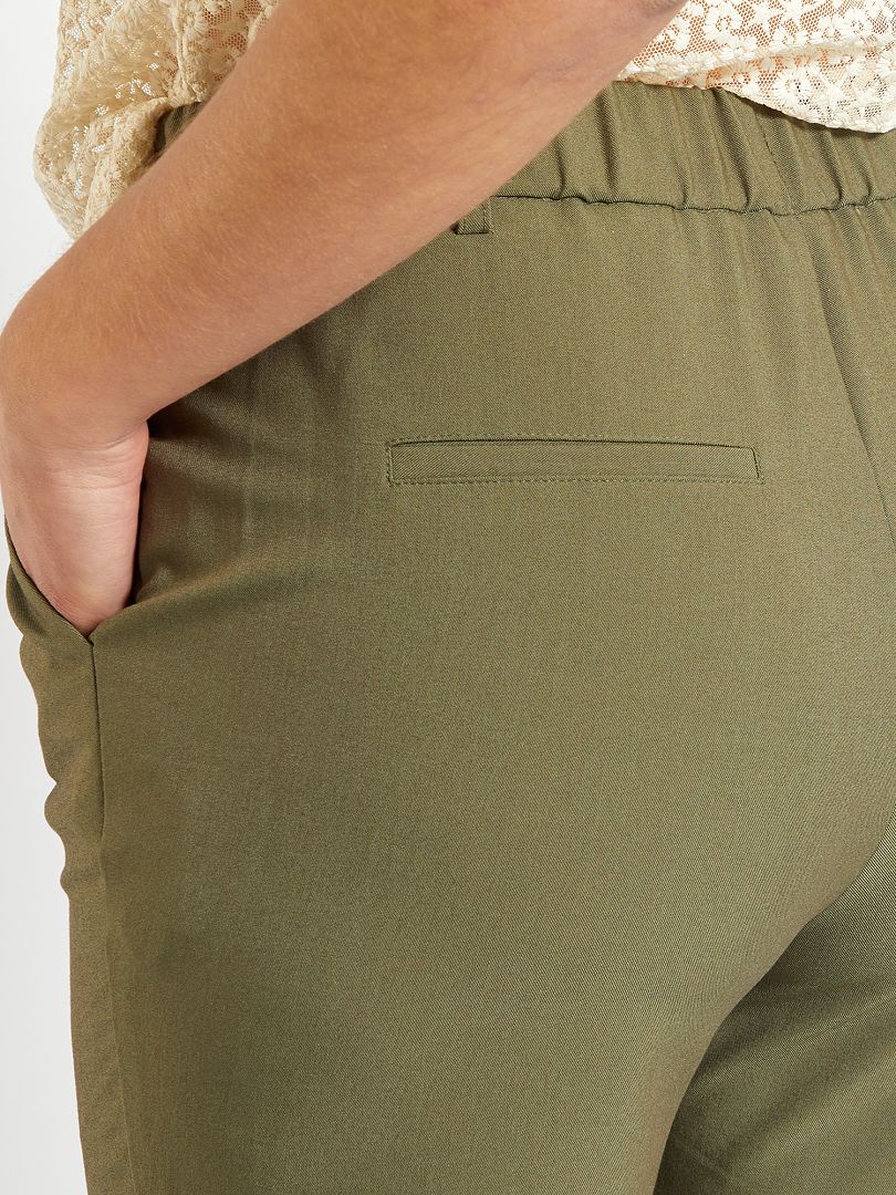 Pantalon chino kaki en coton responsable Pantalons, Jeans Femme 23GEEK Kaki  — Elora