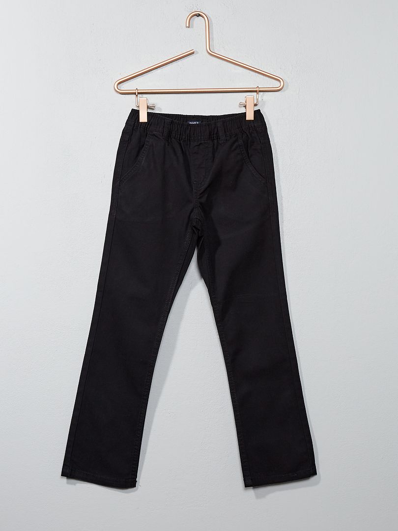 Pantalon chino en canvas noir - Kiabi