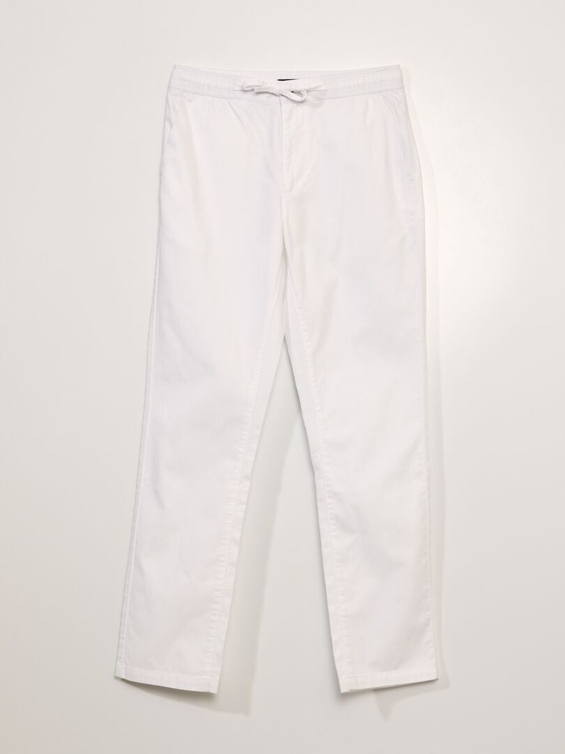Pantalon chino en coton Blandc - Kiabi