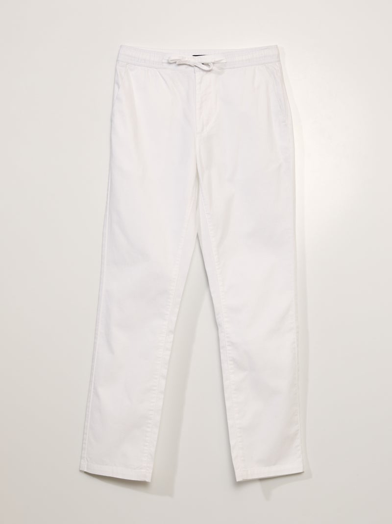 Pantalon chino en coton Blandc - Kiabi