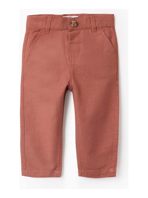 Pantalon Chino en Coton et Lin - Kiabi