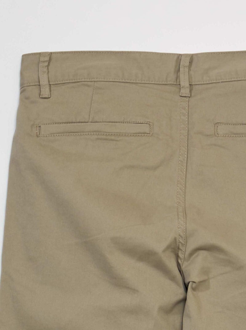 Pantalon chino en coton stretch L34 Beige - Kiabi