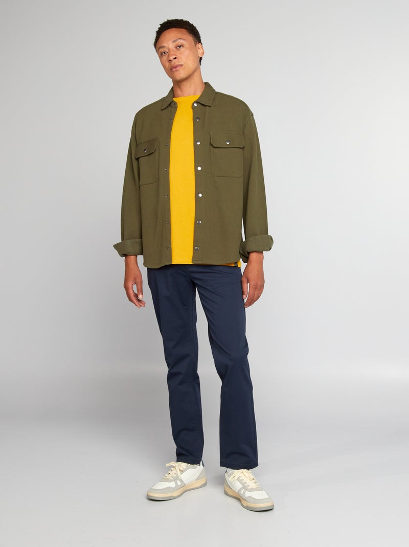 Pantalon chino en coton stretch L34 Bleu marine - Kiabi