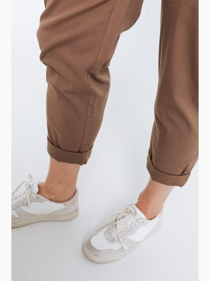 Pantalon chino en coton uni PAPRIKA Bleu canard - Kiabi