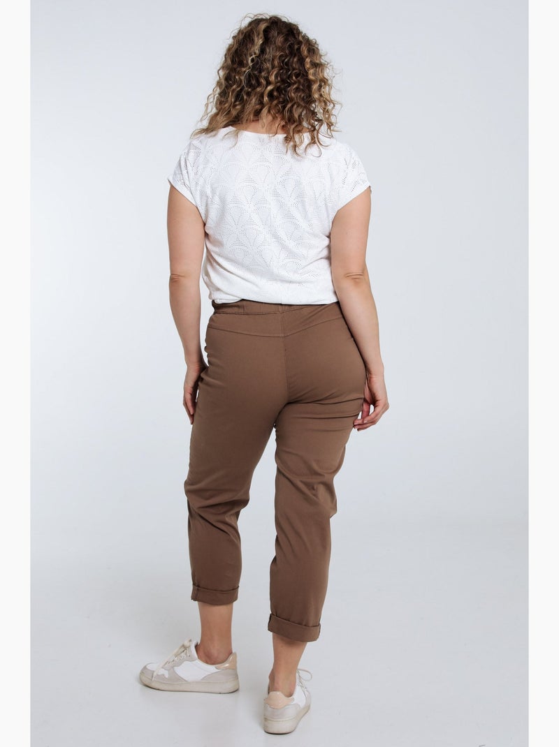Pantalon chino en coton uni PAPRIKA Brique - Kiabi