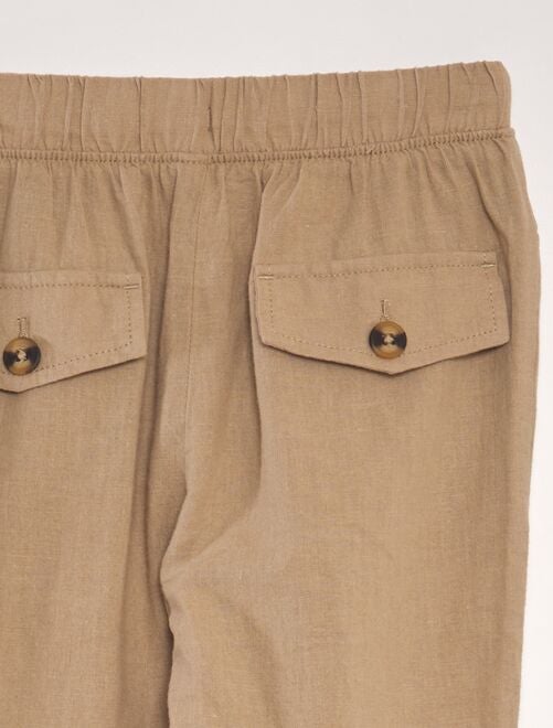 Pantalon chino en lin - Kiabi