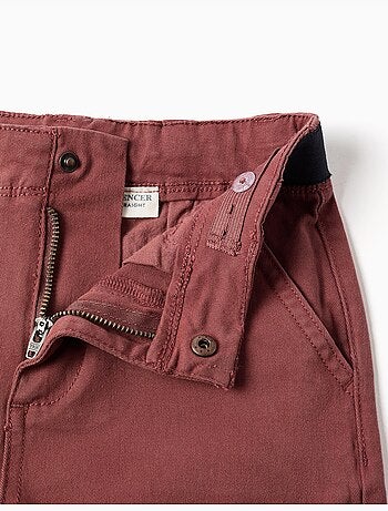 Pantalon chino en sergé à coupe droite avec bande élastique