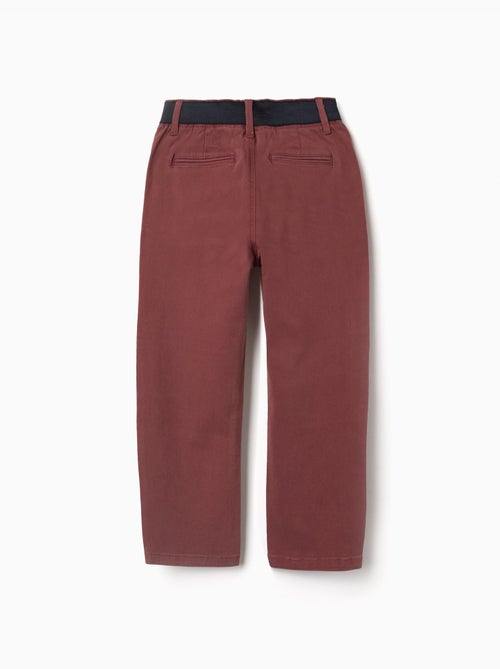 Pantalon chino en sergé à coupe droite avec bande élastique - Kiabi Pantalon chino en sergé à coupe droite avec bande élastique - Kiabi