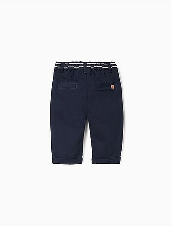 Pantalon chino en sergé avec bande à rayures