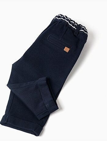 Pantalon chino en sergé avec bande à rayures