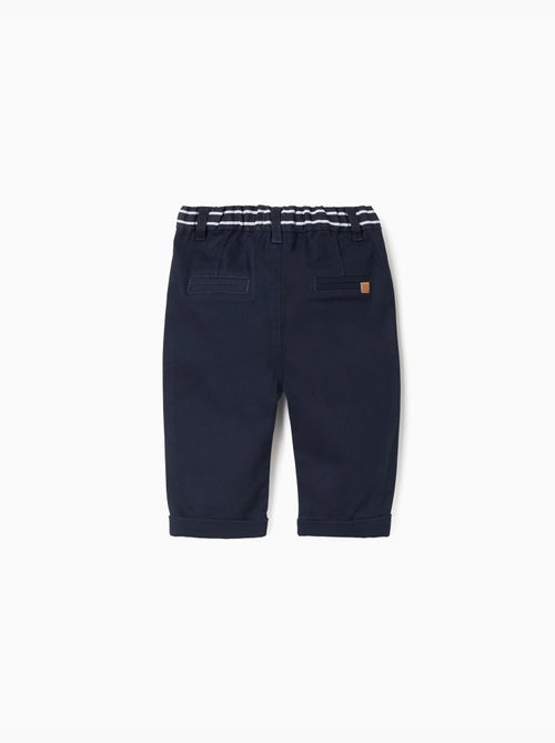 Pantalon chino en sergé avec bande à rayures - Kiabi