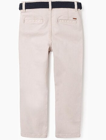 Pantalon Chino en Sergé avec Ceinture