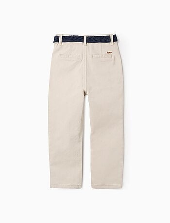 Pantalon Chino en Sergé avec Ceinture