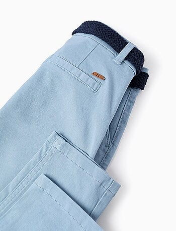 Pantalon Chino en Sergé avec Ceinture