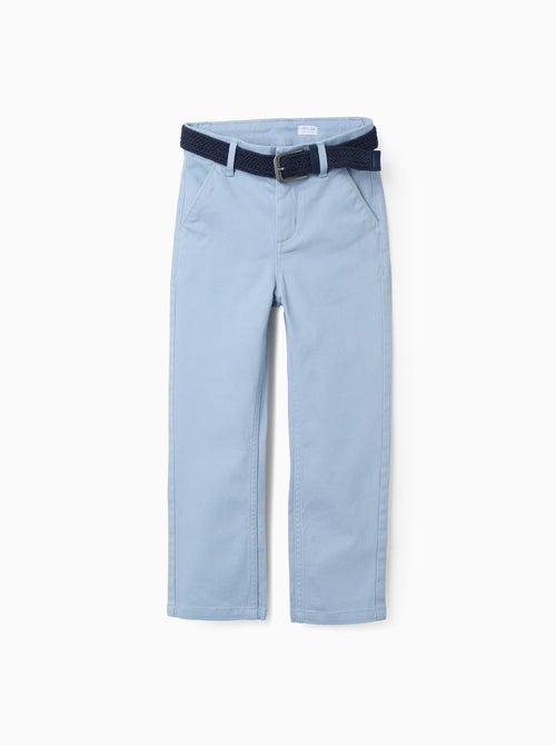 Pantalon Chino en Sergé avec Ceinture - Kiabi