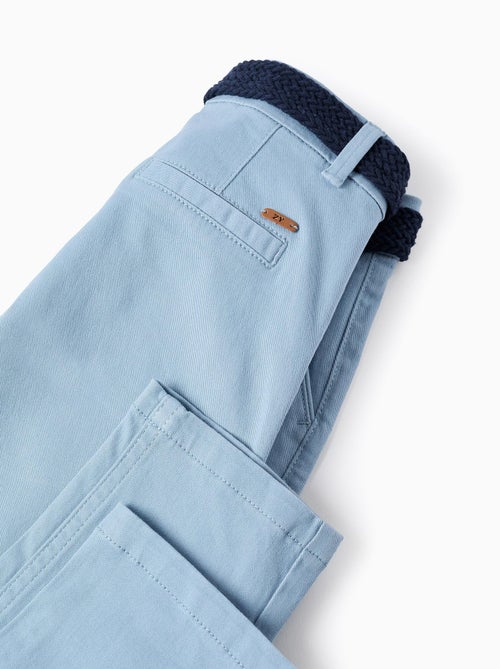 Pantalon Chino en Sergé avec Ceinture - Kiabi