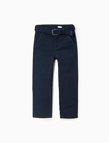 Pantalon Chino en Sergé avec Ceinture