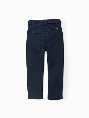 Pantalon Chino en Sergé avec Ceinture