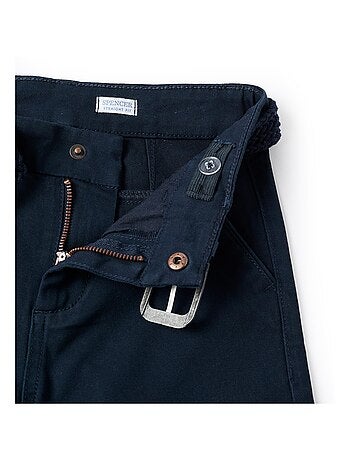 Pantalon Chino en Sergé avec Ceinture