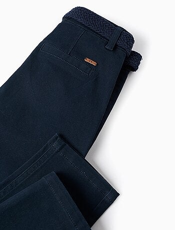 Pantalon Chino en Sergé avec Ceinture