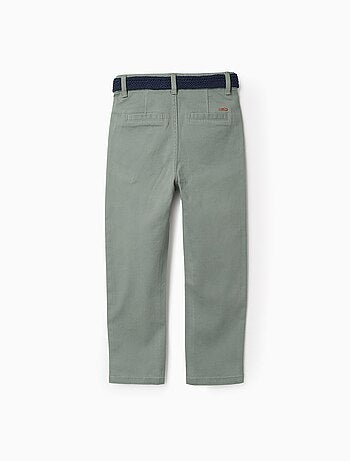 Pantalon Chino en Sergé avec Ceinture