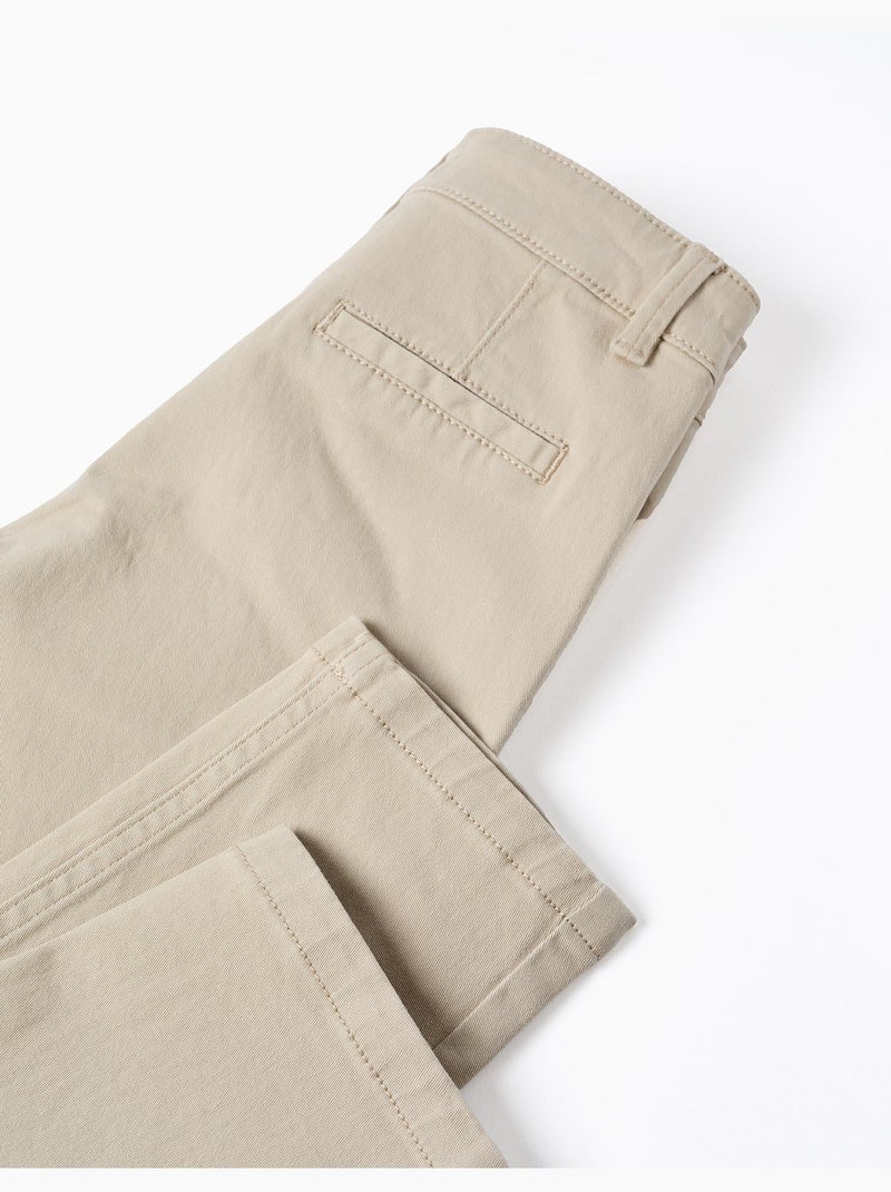 Pantalon Chino en Sergé Beige clair - Kiabi