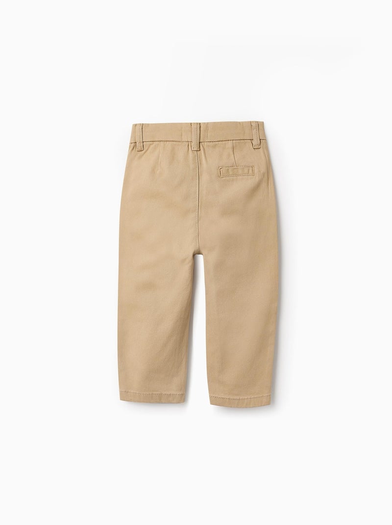 Pantalon Chino en Sergé Beige clair - Kiabi