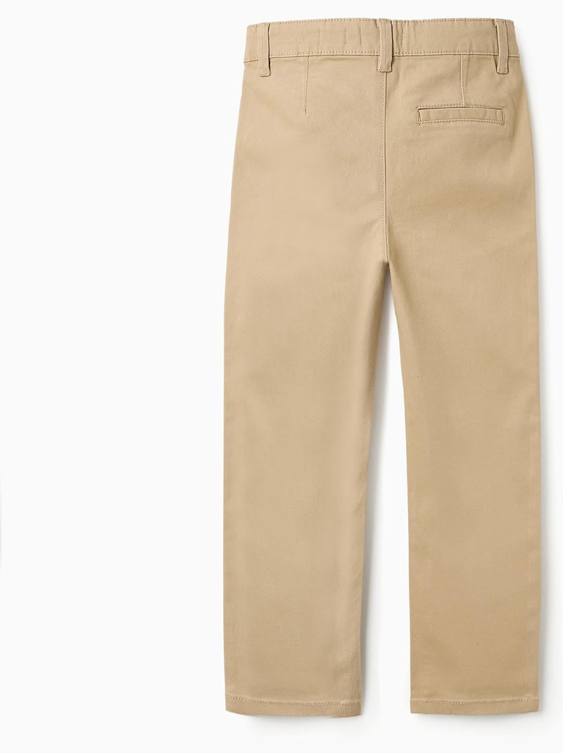 Pantalon Chino en Sergé Beige - Kiabi