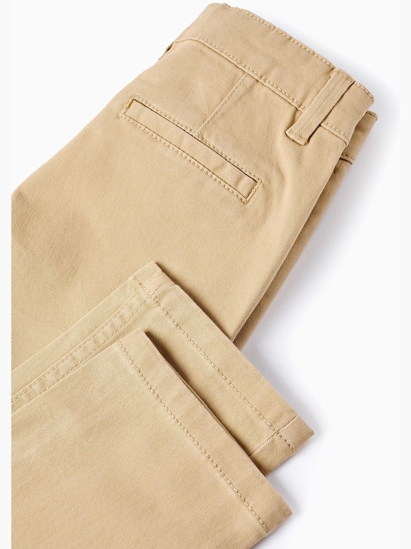 Pantalon Chino en Sergé Beige - Kiabi