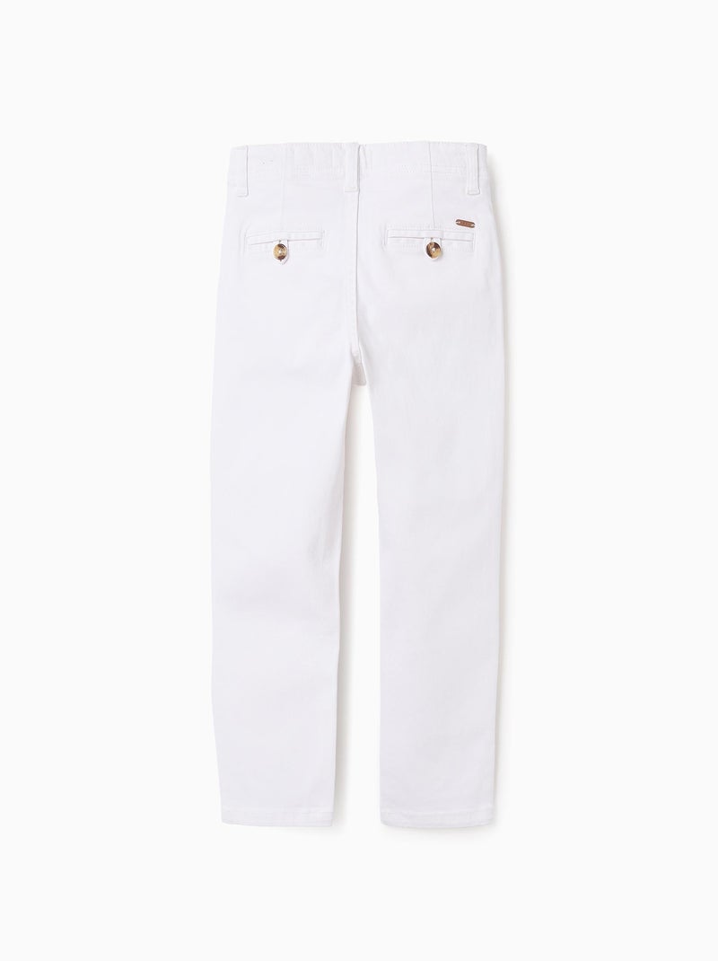 Pantalon Chino en Sergé Blanc - Kiabi