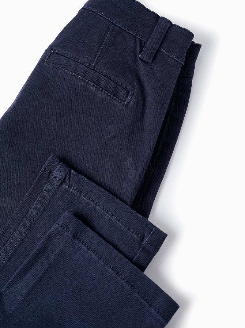 Pantalon Chino en Sergé Bleu foncé - Kiabi
