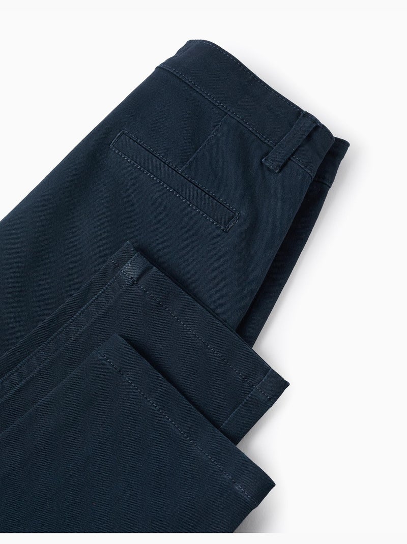 Pantalon Chino en Sergé Bleu foncé - Kiabi