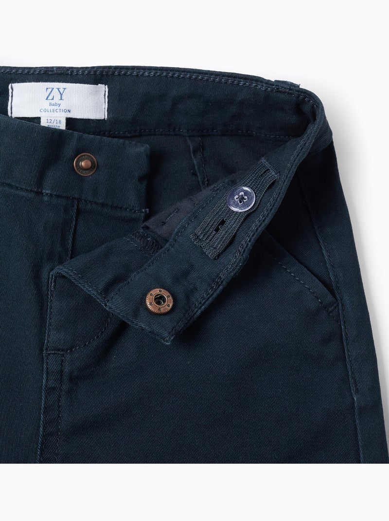 Pantalon Chino en Sergé Bleu foncé - Kiabi