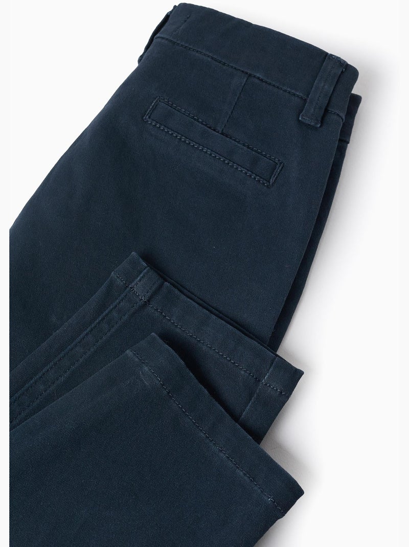 Pantalon Chino en Sergé Bleu foncé - Kiabi