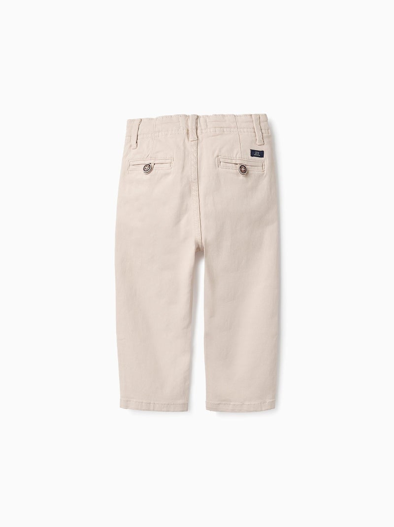 Pantalon Chino en Sergé Gris clair - Kiabi