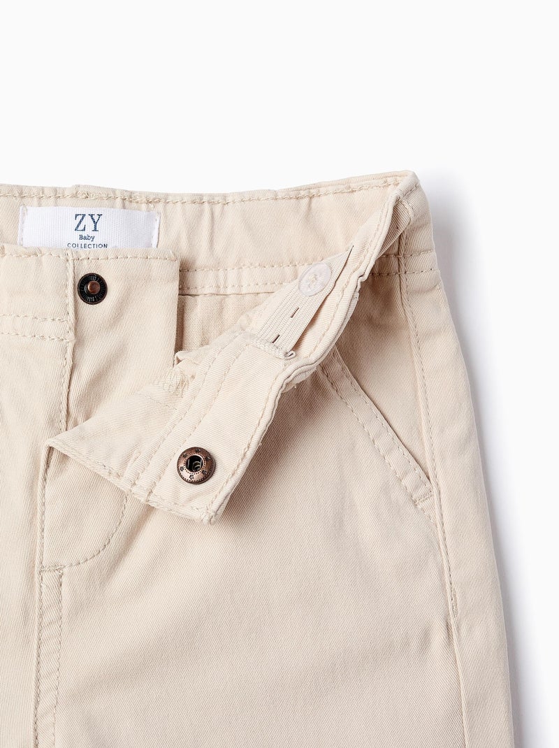 Pantalon Chino en Sergé Gris clair - Kiabi