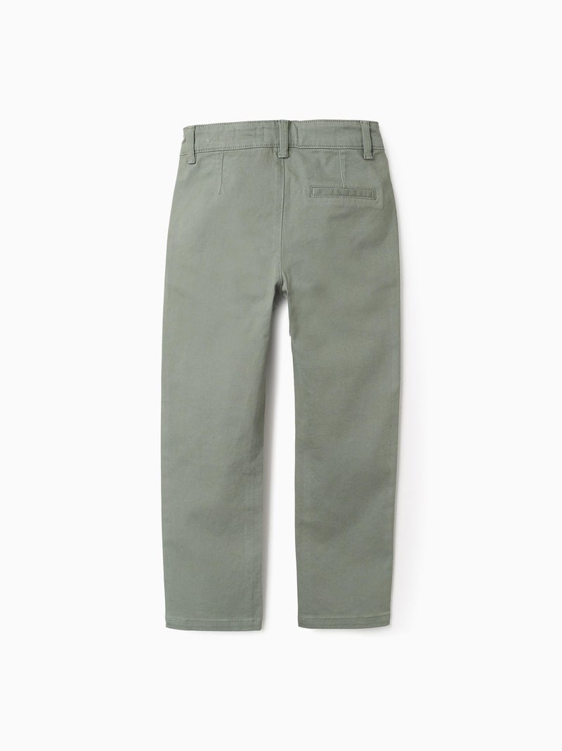 Pantalon Chino en Sergé Vert foncé - Kiabi