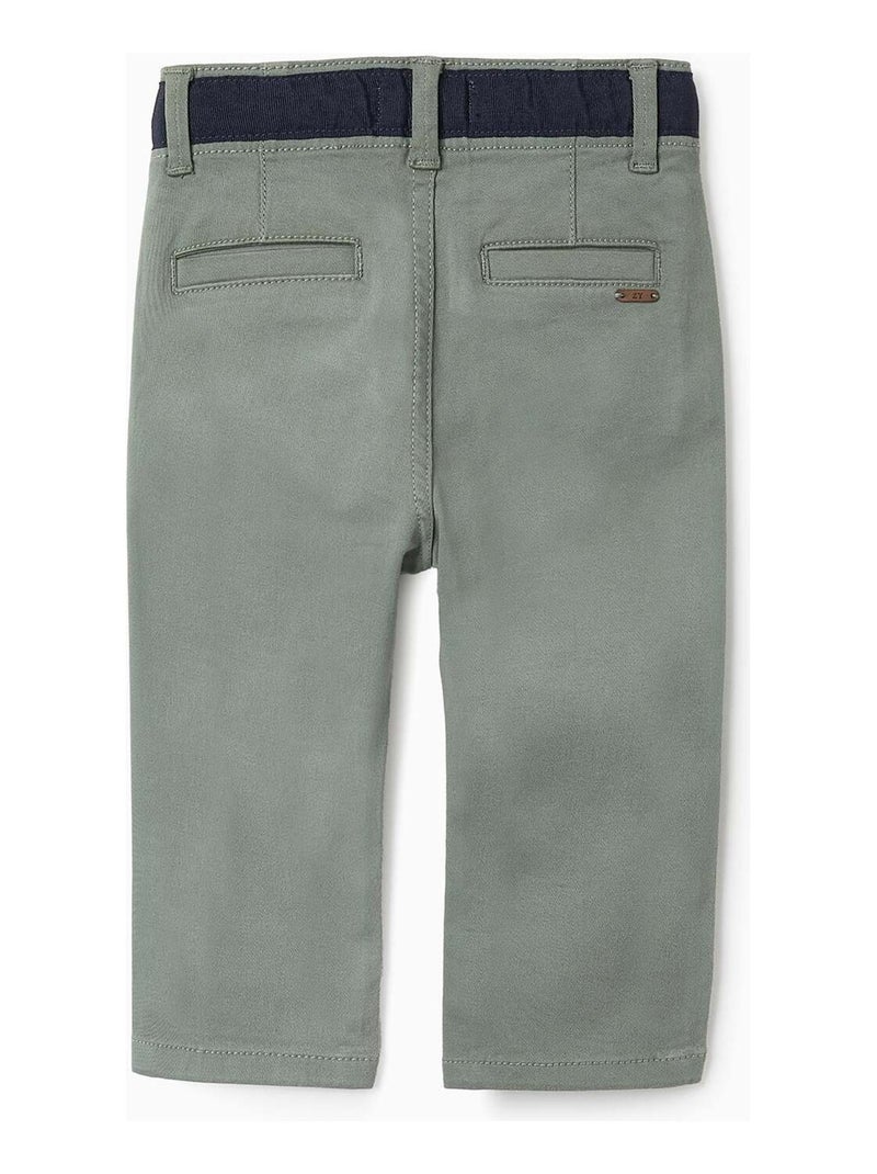 Pantalon Chino en Sergé Vert foncé - Kiabi