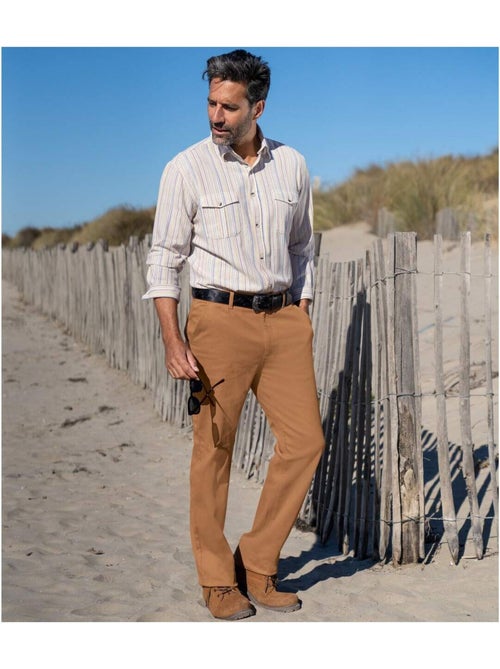 Pantalon Chino en Toile Stretch   - ATLAS FOR MEN - Kiabi