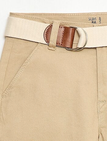 Pantalon chino en twill avec ceinture - 2 pièces