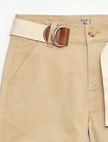 Pantalon chino en twill avec ceinture - 2 pièces