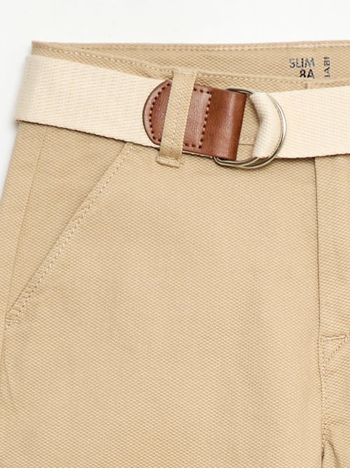 Pantalon chino en twill avec ceinture - 2 pièces - Kiabi