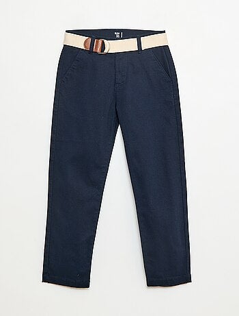 Pantalon chino en twill avec ceinture - 2 pièces