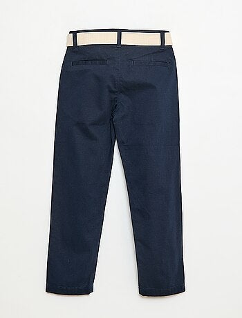 Pantalon chino en twill avec ceinture - 2 pièces