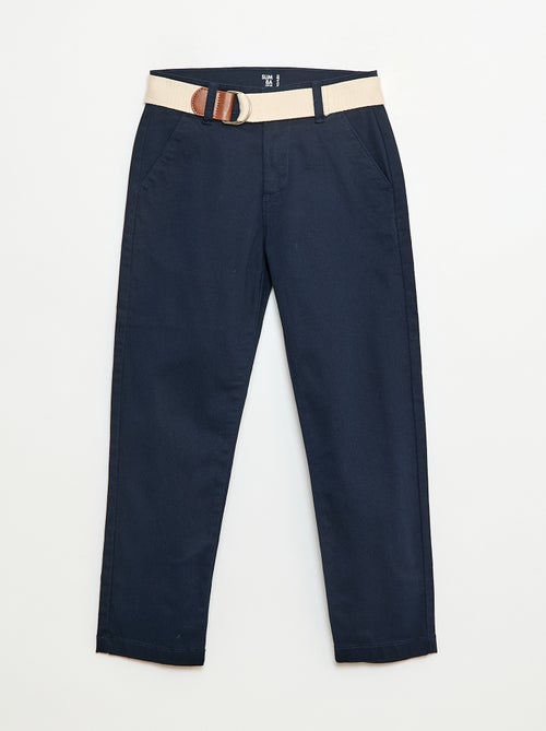 Pantalon chino en twill avec ceinture - 2 pièces - Kiabi