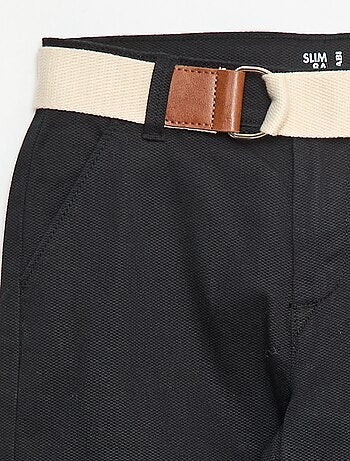 Pantalon chino en twill avec ceinture - 2 pièces